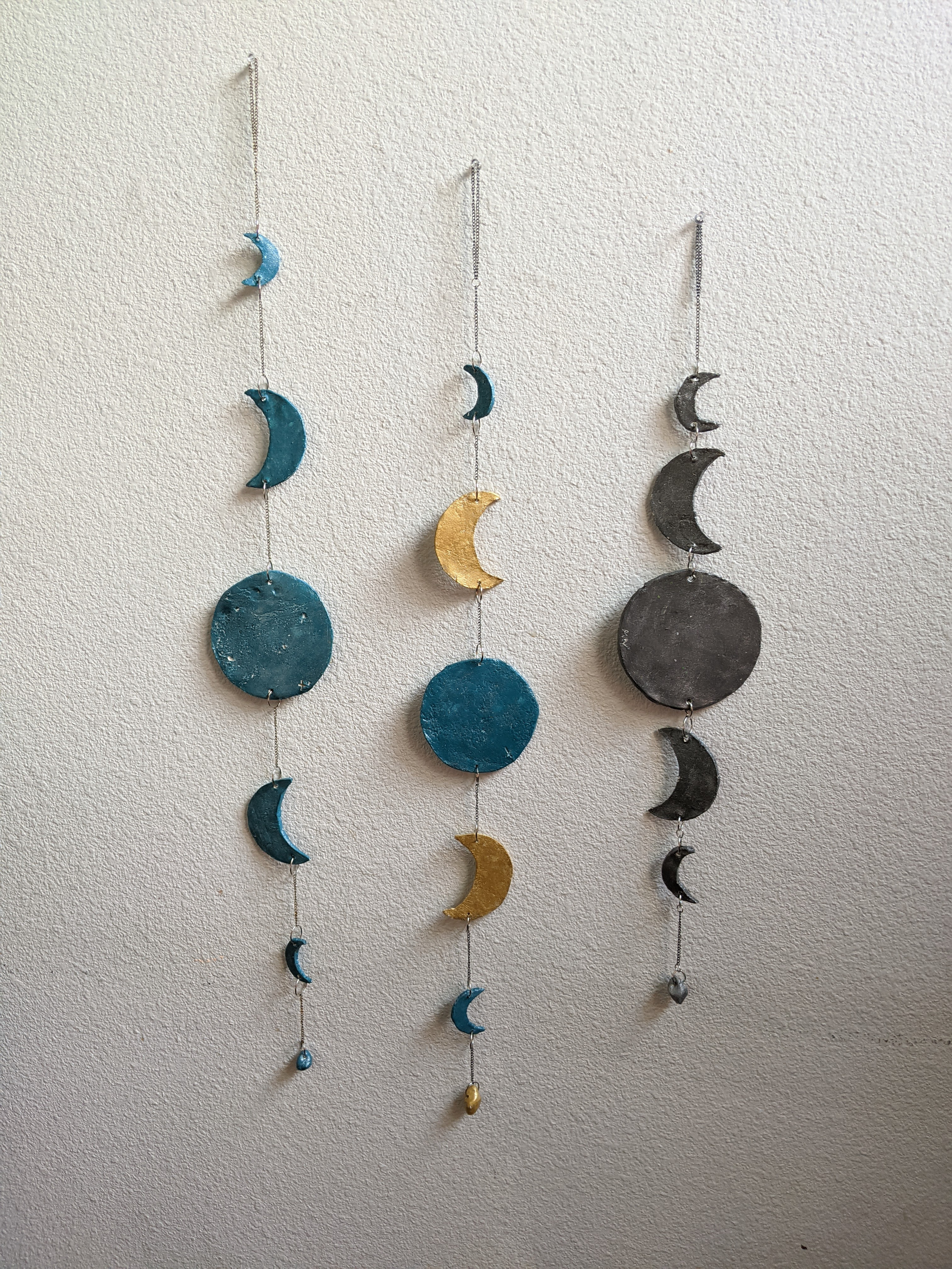 Handmade Clay Moon Phase Wall Hanging
