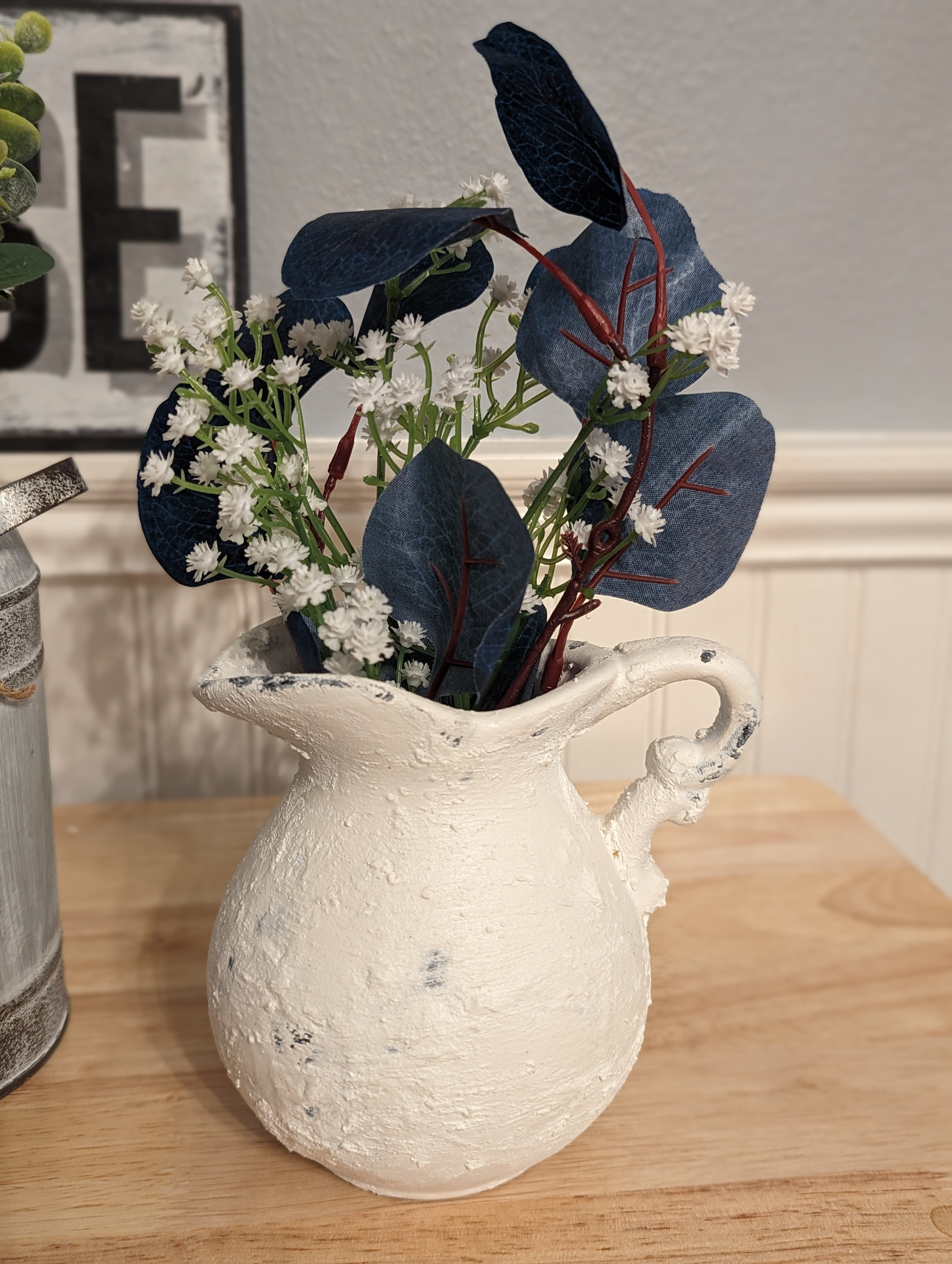White Ceramic Pitcher Vase