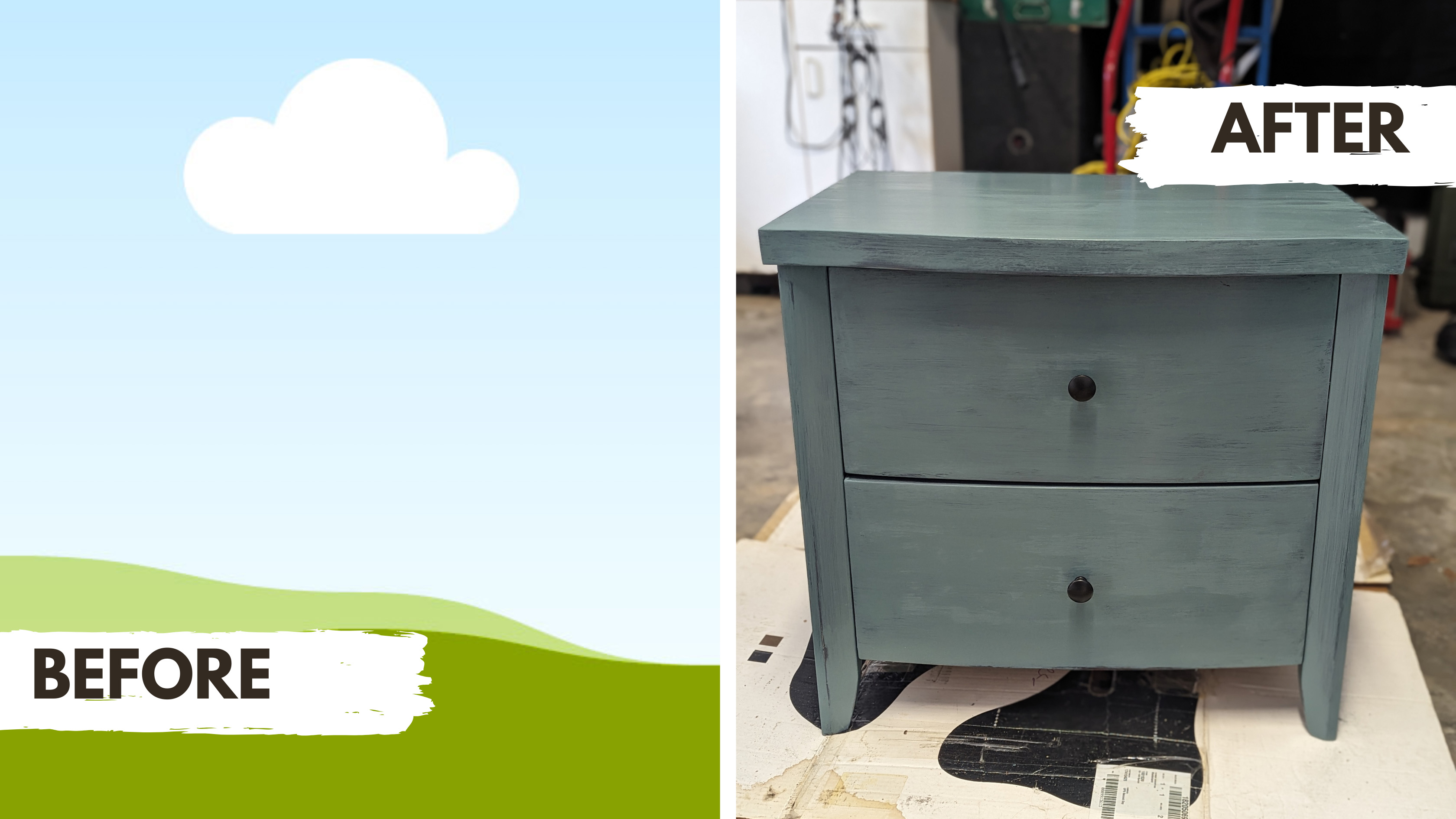 Chalk Painted Two Drawer Nightstand