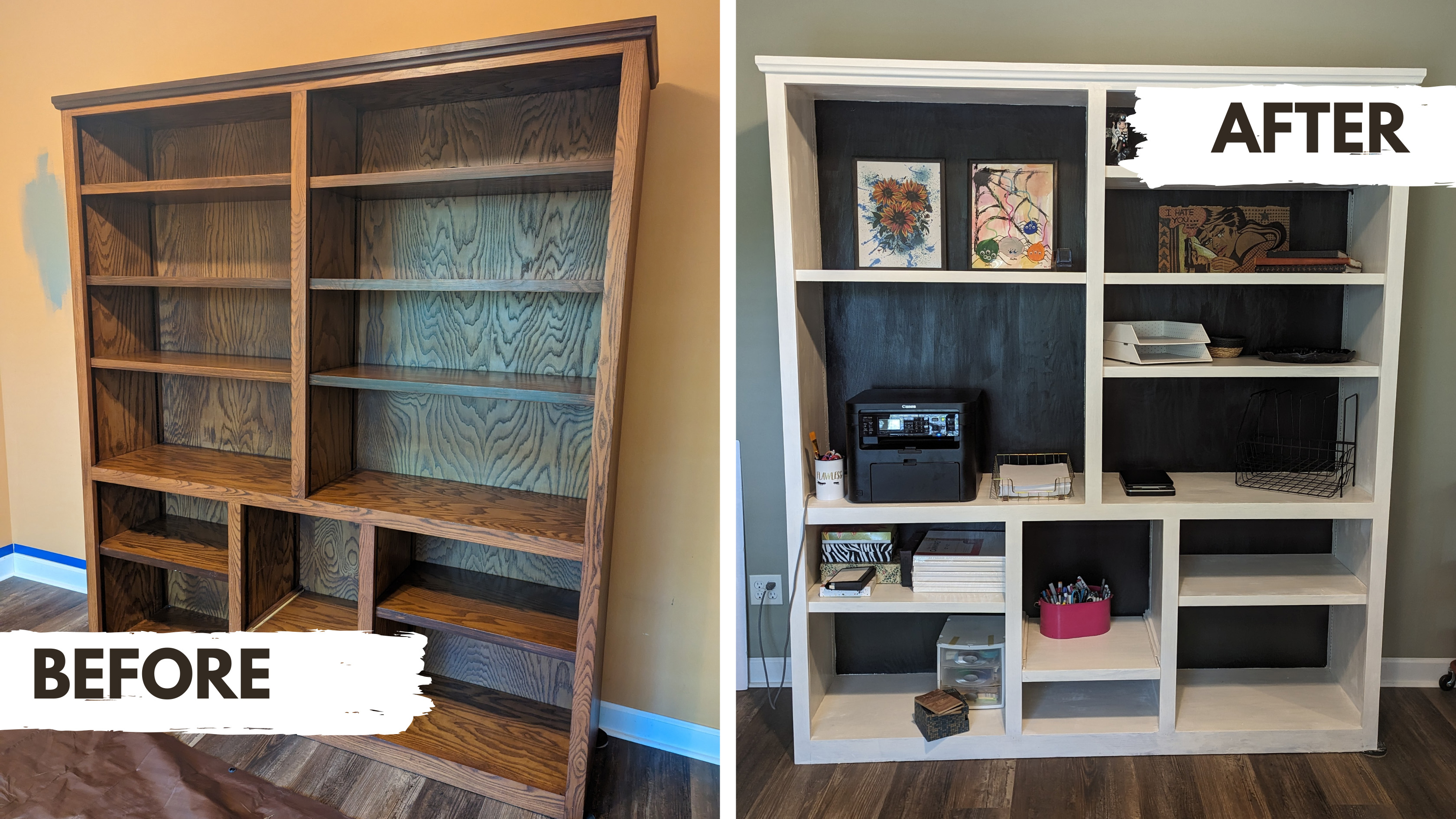 Refinished Two Tone Office Bookcase