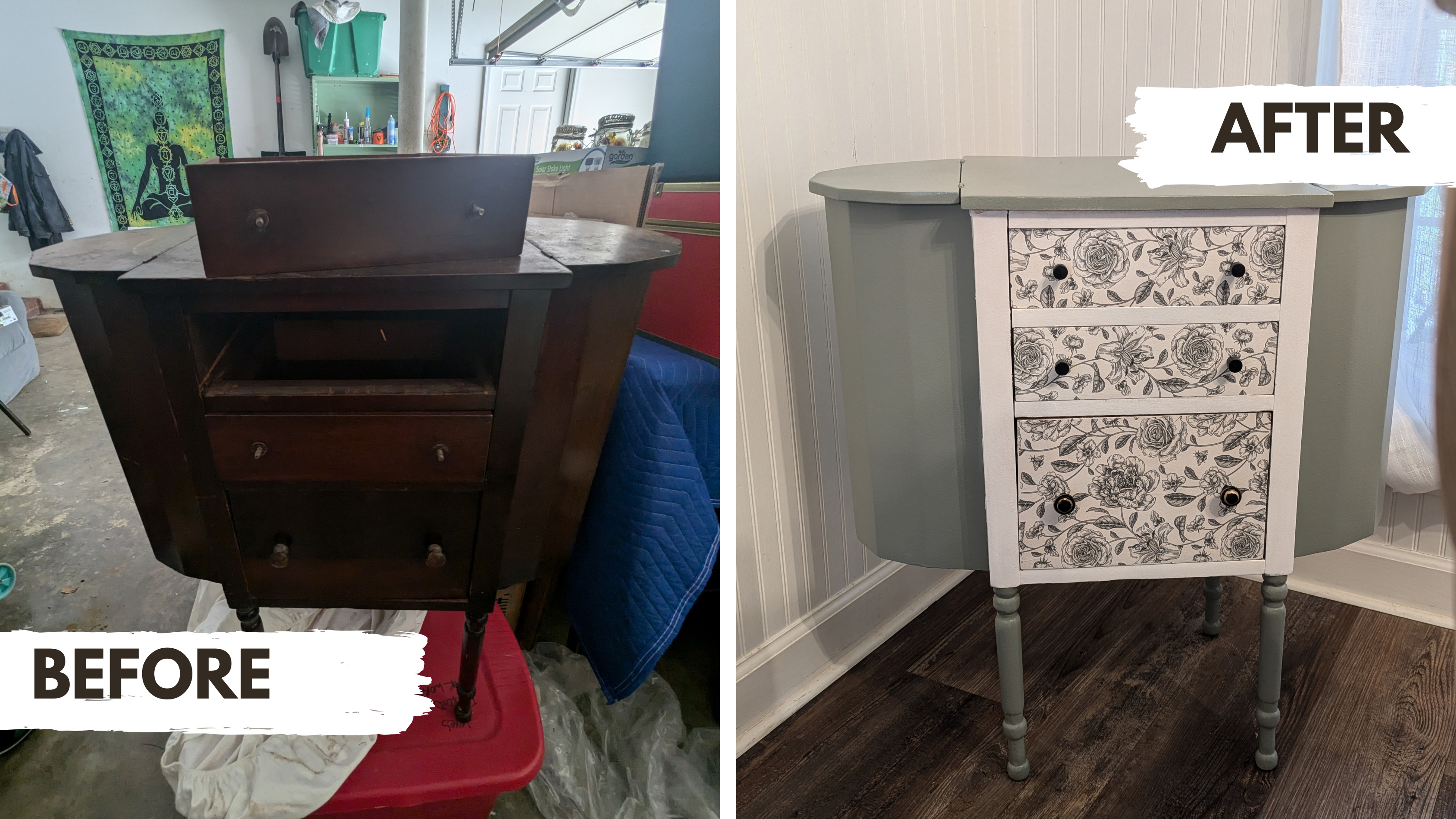 Upcycled Vintage Sewing Machine Cabinet