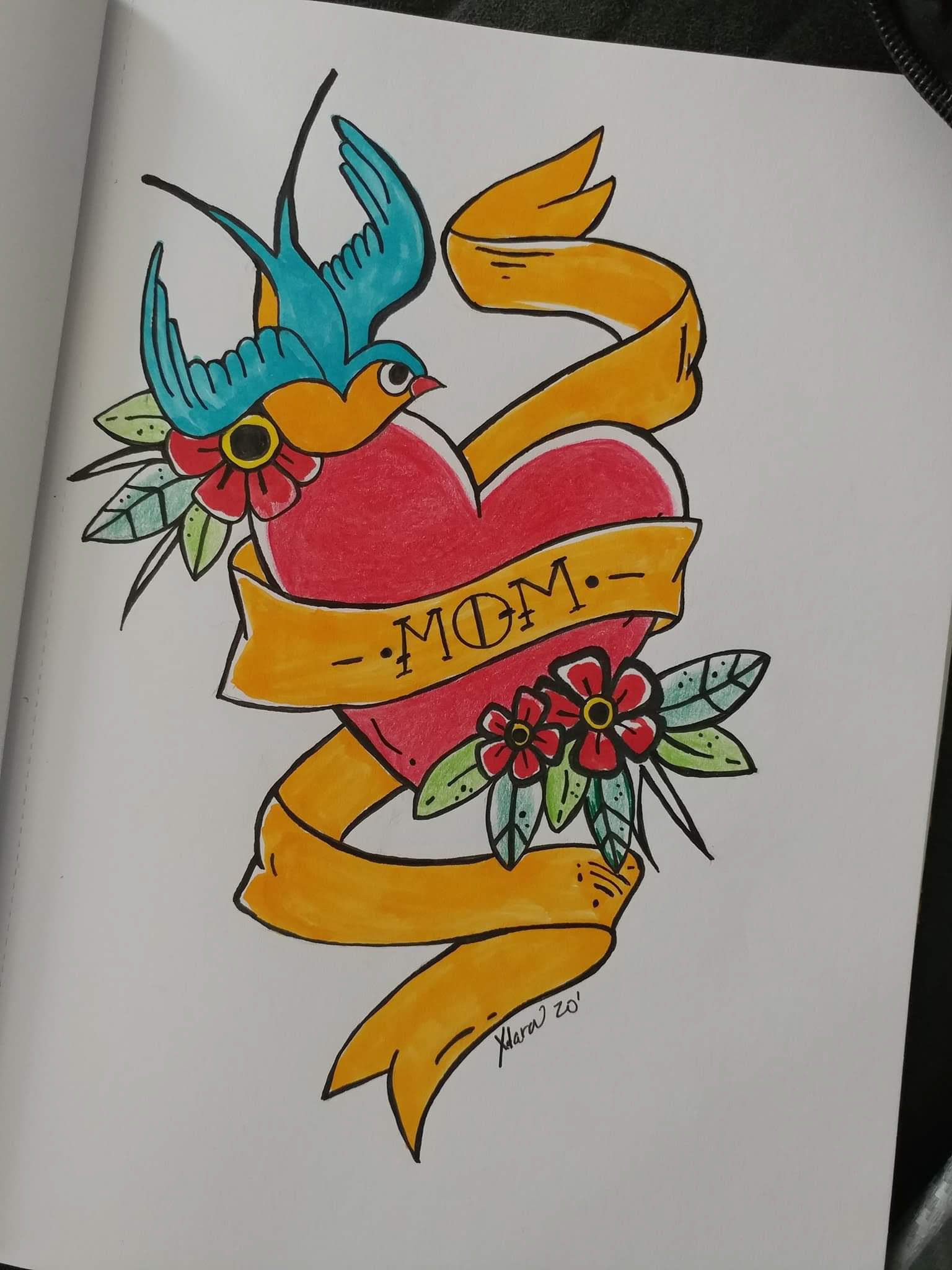 Tattoo Flash Mom Heart