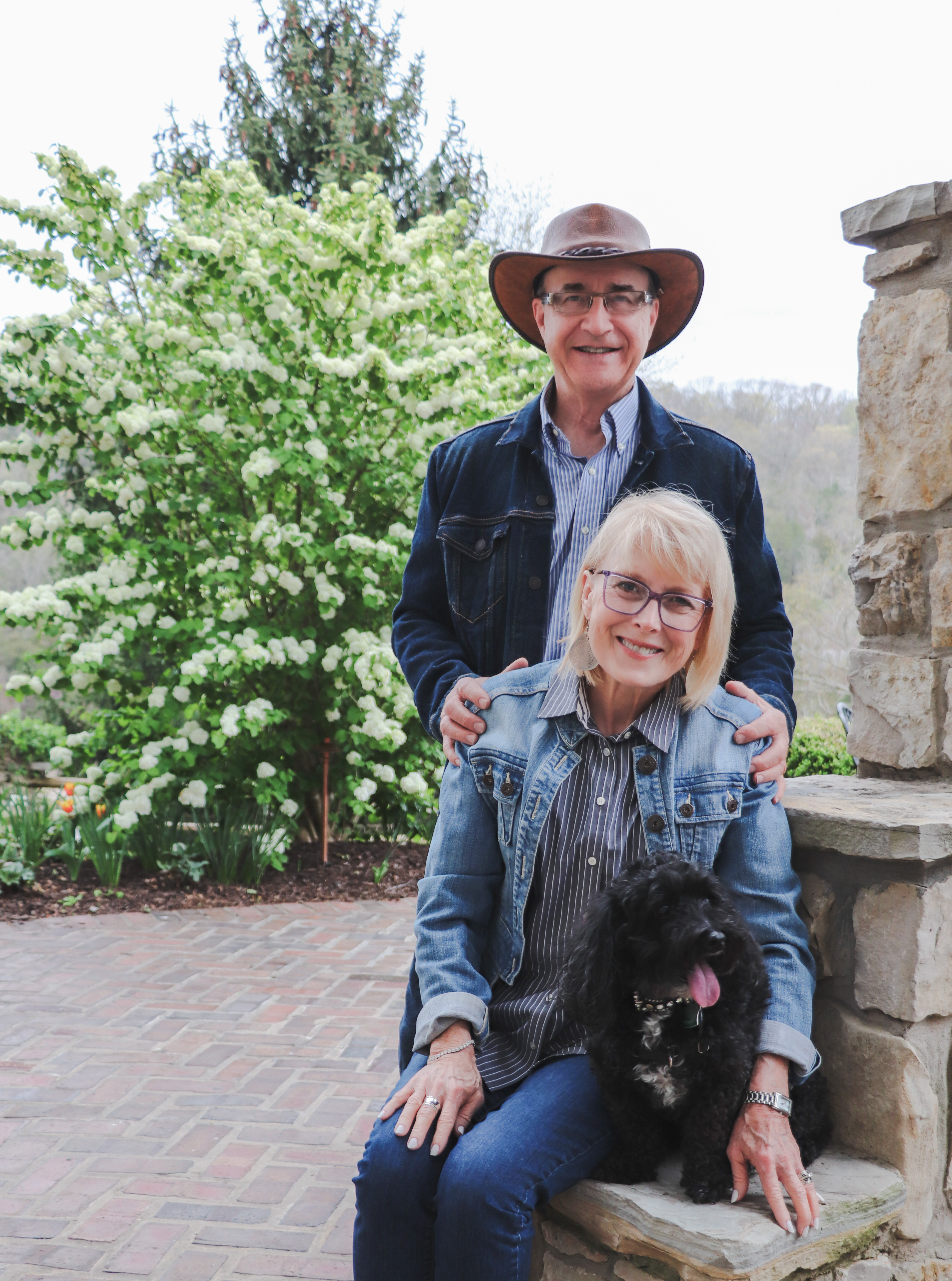 Couple with Dog Garden